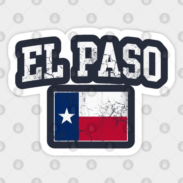 El Paso Texas Flag Texan Vintage Fade Sticker by E